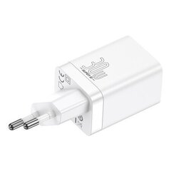 Быстрое зарядное устройство Baseus Super Si Pro USB + USB-C 30 Вт (белое) цена и информация | Зарядные устройства для телефонов | hansapost.ee
