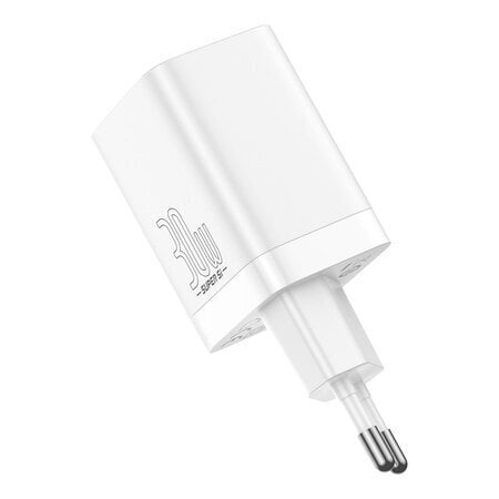 Baseus Super Si Pro Quick Charger USB + USB-C 30W (white) цена и информация | Laadijad mobiiltelefonidele | hansapost.ee