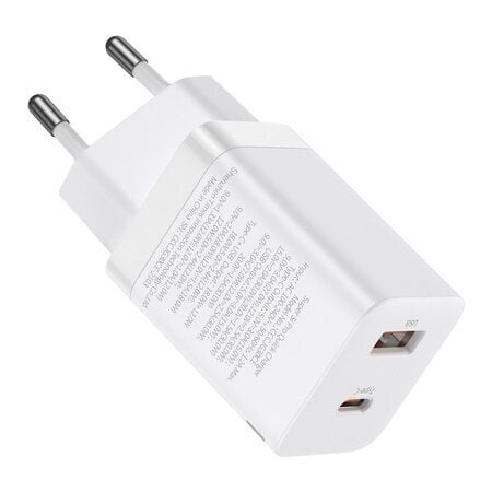 Baseus Super Si Pro Quick Charger USB + USB-C 30W (white) цена и информация | Laadijad mobiiltelefonidele | hansapost.ee