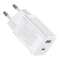 Baseus Super Si Pro Quick Charger USB + USB-C 30W (white) цена и информация | Laadijad mobiiltelefonidele | hansapost.ee