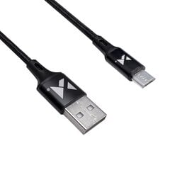 Кабель Wozinsky USB - microUSB 2,4А, 1 м, черный (WUC-M1B) цена и информация | Кабели для телефонов | hansapost.ee