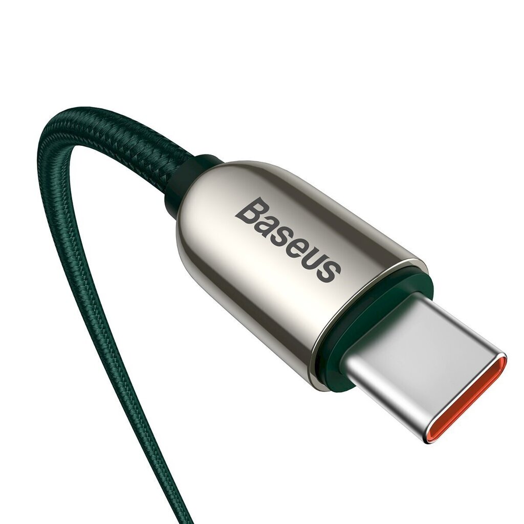 Baseus Display Cable USB-C to USB-C 100W 1m (green) hind ja info | Mobiiltelefonide kaablid | hansapost.ee