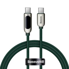 Кабель дисплея Baseus USB-C на USB-C 100 Вт, 1 м (зеленый) цена и информация | Кабели для телефонов | hansapost.ee