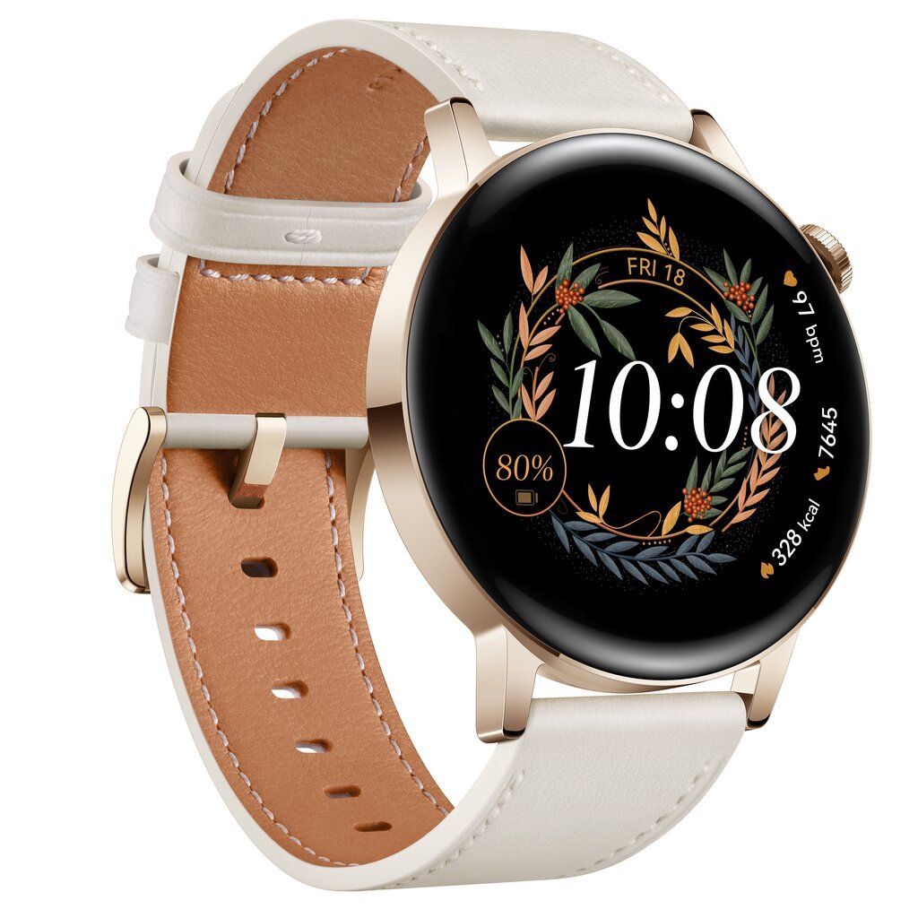 Huawei Watch GT 3 42mm, White Leather 55027150 цена и информация | Nutikellad, laste nutikellad | hansapost.ee