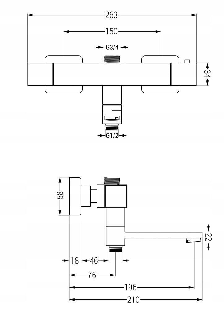 Termostaadiga vannisegisti Mexen Cube 2, Graphite hind ja info | Vannitoa segistid | hansapost.ee