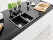 Graniidist köögivalamu Mexen Gaspar koos segisti ja sifooniga, Metallic black/silver+Chrome hind ja info | Köögivalamud | hansapost.ee