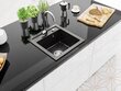 Graniidist köögivalamu Mexen Vito koos segisti ja sifooniga, Black granite+Chrome hind ja info | Köögivalamud | hansapost.ee