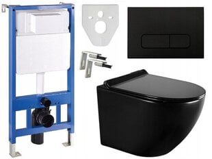 WC komplekt Mexen 5in1 Fenix Slim koos wc-potiga Lena Rimless Slim, Black hind ja info | WС-potid | hansapost.ee