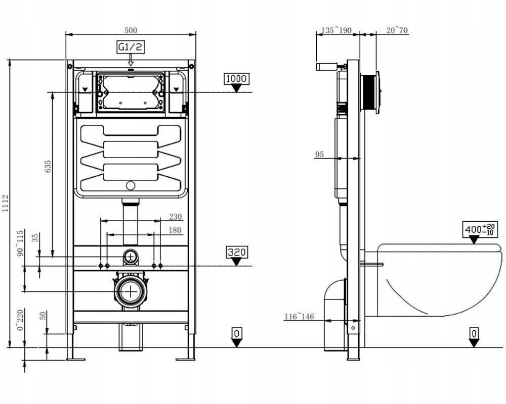 Peidetud WC raam Mexen 4in1 Fenix Slim koos nupuga Fenix 02 Black hind ja info | WC-poti lisatarvikud | hansapost.ee