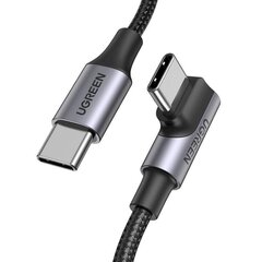 Angle cable USB-C to USB-C UGREEN US334 5A, PD 100W, 1m (black) hind ja info | Mobiiltelefonide kaablid | hansapost.ee