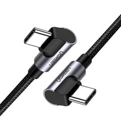 Угловой кабель USB-C на USB-C UGREEN US323, PD, 3A 60 Вт, 2 м (черный) цена и информация | Кабели для телефонов | hansapost.ee
