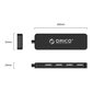 Orico Adapter Hub, USB to 4xUSB (black) hind ja info | USB adapterid ja jagajad | hansapost.ee