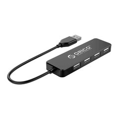 Orico Adapter Hub, USB to 4xUSB (black) цена и информация | Адаптеры, USB-разветвители | hansapost.ee