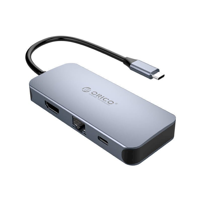 Orico 6-in-1 Adapter Hub, HDMI 4K + 3x USB 3.0 + RJ45+ USB-C PD 100W цена и информация | USB adapterid ja jagajad | hansapost.ee
