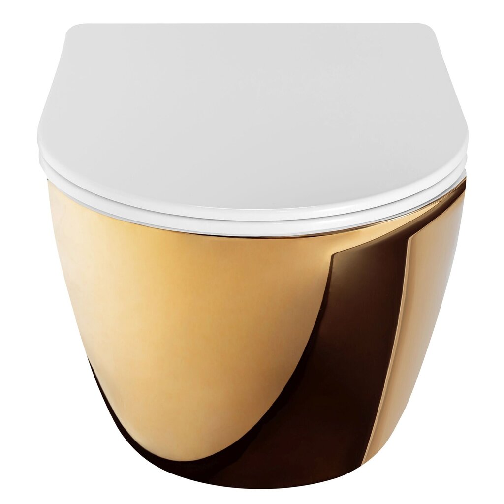 WC-pott REA Carlo Flat Mini, Gold/White hind ja info | WС-potid | hansapost.ee