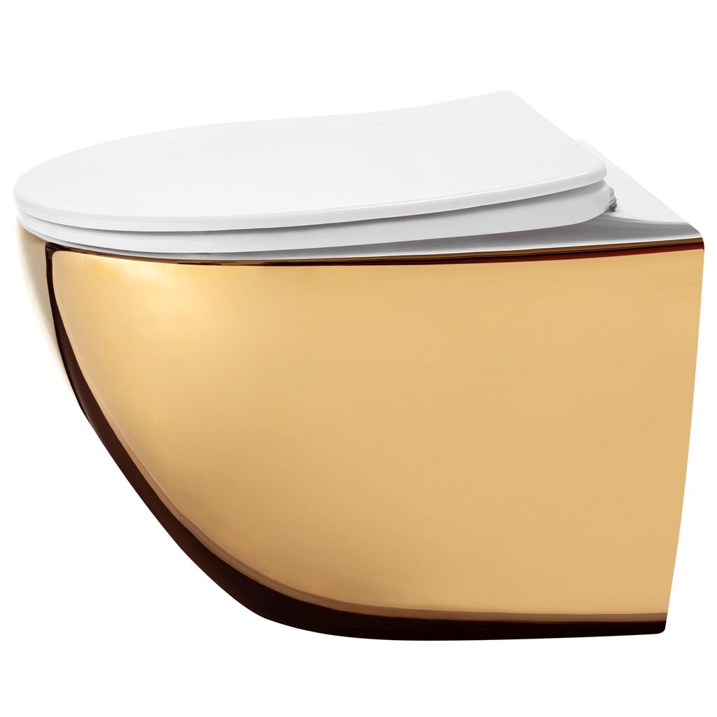 WC-pott REA Carlo Flat Mini, Gold/White цена и информация | WС-potid | hansapost.ee