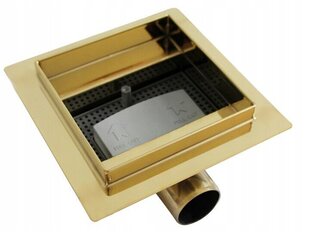 Kandiline duširenn Mexen Flat, 12x12 cm, Gold цена и информация | Душевые сливы | hansapost.ee