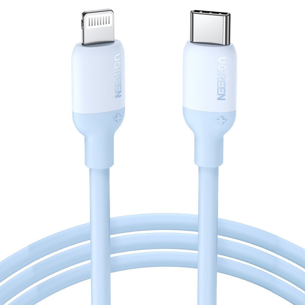 Ugreen fast charging USB Type C - Lightning cable (MFI certificate) C94 chip Power Delivery 1 m blue (US387 20313) hind ja info | Mobiiltelefonide kaablid | hansapost.ee