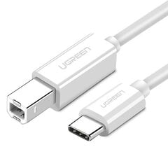 USB 2.0 C-B UGREEN US241 to 1.5m printer cable (white) hind ja info | Mobiiltelefonide kaablid | hansapost.ee