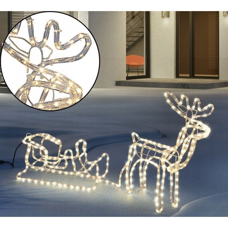LED dekoratsioon Põhjapõder saaniga цена и информация | Jõulukaunistused | hansapost.ee