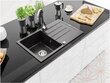 Graniidist köögivalamu Mexen Bruno koos segisti ja sifooniga, Black granite+Chrome hind ja info | Köögivalamud | hansapost.ee