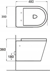 WC-pott Mexen Teo Rimless Duroplast Slim koos aeglaselt sulguva kaanega, Dark grey mat hind ja info | WС-potid | hansapost.ee