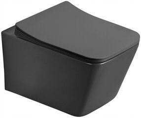 WC-pott Mexen Teo Rimless Duroplast Slim koos aeglaselt sulguva kaanega, Dark grey mat цена и информация | Унитазы | hansapost.ee