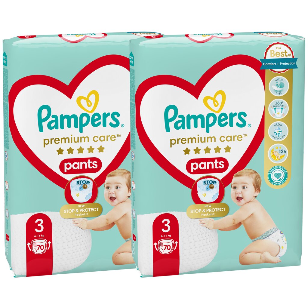 Püksmähkmed Pampers Premium Care Pants suurus 3, 140 tk hind ja info | Mähkmed, riidest mähkmed | hansapost.ee