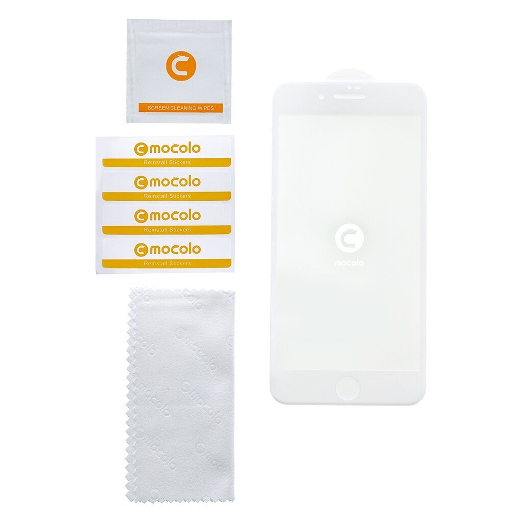 Ekraani kaitseklaas Mocolo 5D sobib iPhone 6/6S / valge hind ja info | Ekraani kaitseklaasid ja kaitsekiled | hansapost.ee