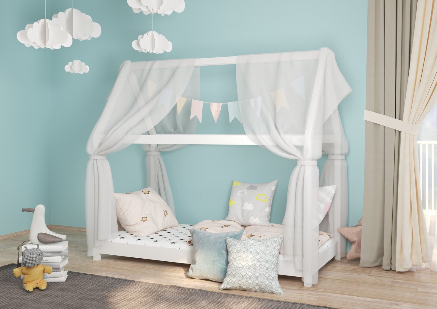 Lastevoodi Cot, 80x160 cm, valge hind ja info | Lastevoodid | hansapost.ee