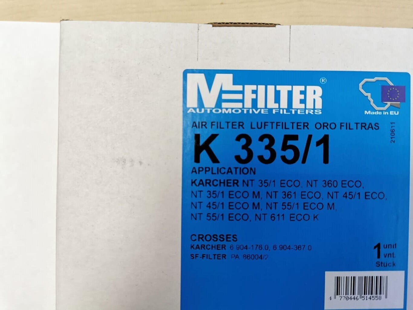 MFILTER filter K335/1 Karcheri pumpadele 35/1, 361 Eco, 45,1; 55/1 hind ja info | Tolmuimejate lisatarvikud | hansapost.ee