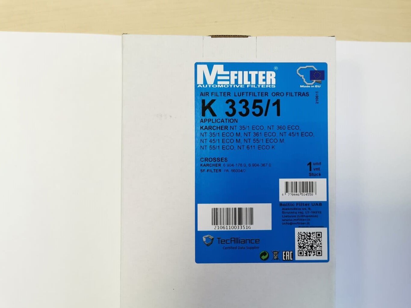 MFilter filter K1054 Kärcheri tolmuimejatele DS5500 цена и информация | Tolmuimejate lisatarvikud | hansapost.ee