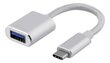 Deltaco, USB-C/USB-A, 10 cm цена и информация | USB adapterid ja jagajad | hansapost.ee