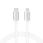 Swissten Textile Universal Quick Charge 3.1 USB-C to Lightning Data and Charging Cable 1.2m Silver hind ja info | Juhtmed ja kaablid | hansapost.ee