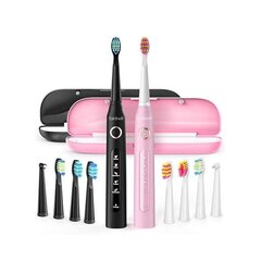 Elektrilised hambaharjad koos otsikukomplekti ja korpusega Fairywill Sonic, roosa ja must, FW-507 hind ja info | Elektrilised hambaharjad | hansapost.ee