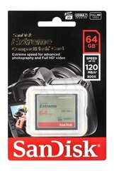Карта памяти SanDisk CompactFlash Extreme 64ГБ 120МБ/с цена и информация | Карты памяти | hansapost.ee