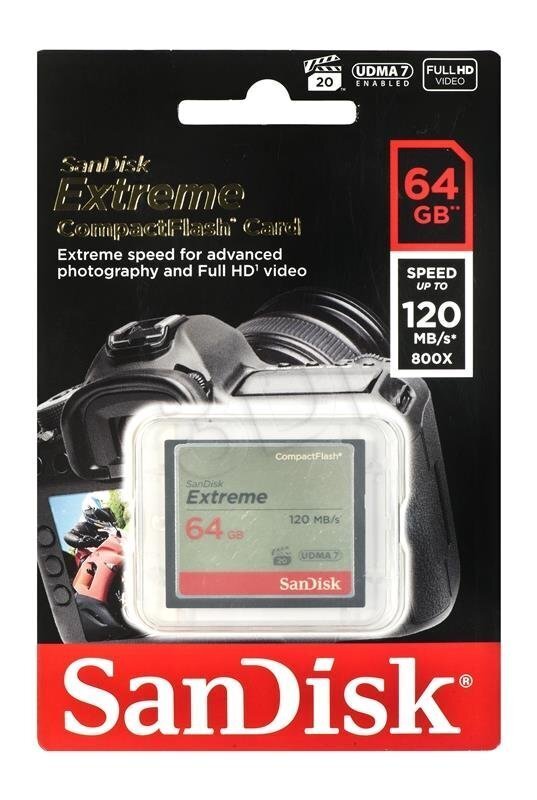 Mälukaart SanDisk CompactFlash Extreme 64GB 120MB/s цена и информация | Fotoaparaatide mälukaardid | hansapost.ee