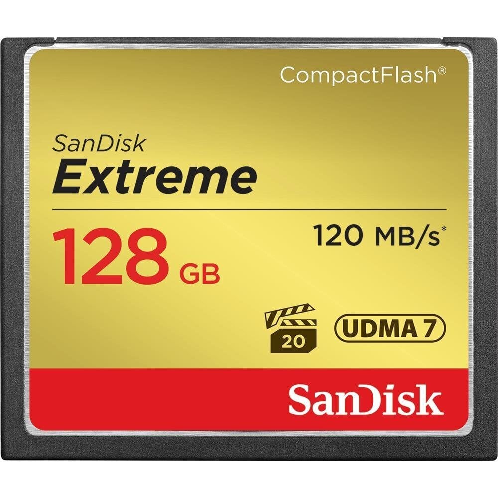 SanDisk Extreme CF 128GB 120/85 Mbps hind ja info | Fotoaparaatide mälukaardid | hansapost.ee