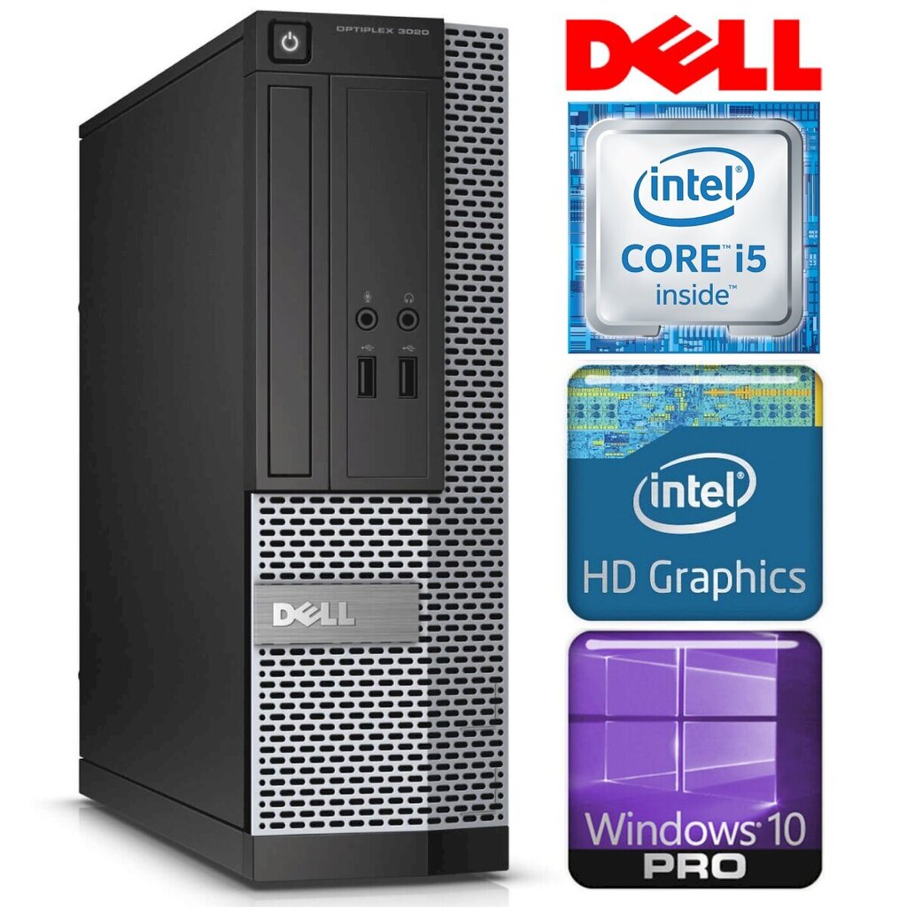 DELL 3020 SFF i5-4590 4GB 480SSD DVD WIN10PRO/W7P [refurbished] hind ja info | Lauaarvutid | hansapost.ee