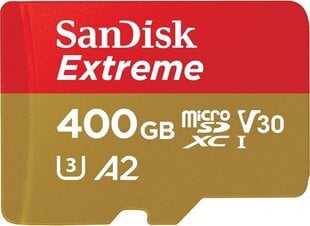 Mälupulk Sandisk Extreme microSDXC 400GB + SD Adp цена и информация | Карты памяти | hansapost.ee