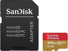 Mälupulk Sandisk Extreme microSDXC 400GB + SD Adp цена и информация | Карты памяти | hansapost.ee