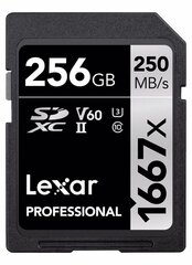 LEXAR PRO 1667X SDXC UHS-II U3 (V60) R250/W120 256G hind ja info | Fotoaparaatide mälukaardid | hansapost.ee