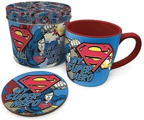 Чашка и подносик Superman My Super Hero в жестяной коробке цена и информация | Атрибутика для игроков | hansapost.ee