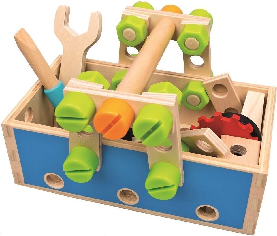 Väikese meistri loominguline komplekt Bino, puidust, 50-osaline hind ja info | Arendavad laste mänguasjad | hansapost.ee