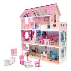 Кукольный домик с аксессуарами и светодиодным освещением цена и информация | Игрушки для девочек | hansapost.ee