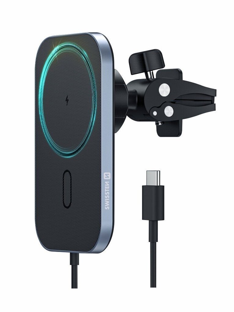 Swissten Mafsafe Air Vent Car Holder With 15W Wireless Charging Black цена и информация | Telefonihoidjad | hansapost.ee