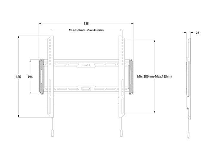 TV-kinnitus Multibrackets, 32-55" цена и информация | Teleri seinakinnitused ja hoidjad | hansapost.ee