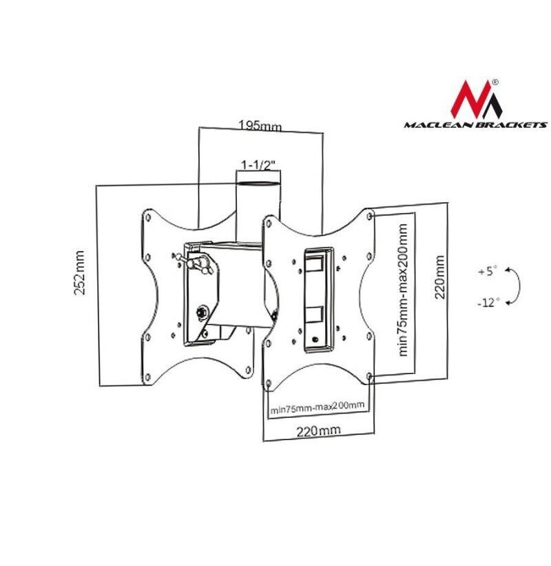 Maclean MC-702 23-42” hind ja info | Teleri seinakinnitused ja hoidjad | hansapost.ee