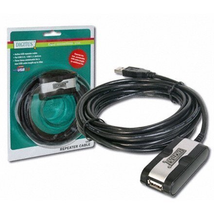 ASSMANN - Przedłużacz (repeater) USB A /M (wtyk) - USB A /Ż (gniazdo) 5m s/USB2.0 czarny hind ja info | USB adapterid ja jagajad | hansapost.ee
