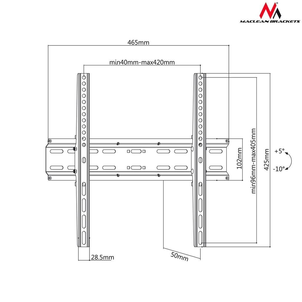 Telerikinnitus Maclean MC-748 hind ja info | Teleri seinakinnitused ja hoidjad | hansapost.ee